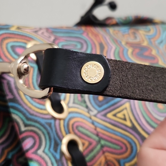 Dooney Bourke Purse vintage graffiti usa Faded and spots FLAWS y2k Vintage - Picture 6 of 17